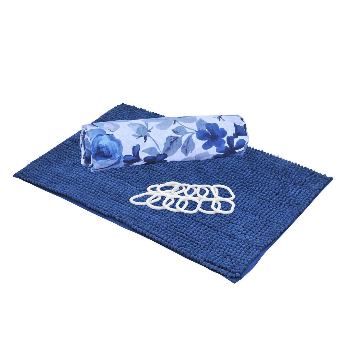 MASHINI - Set cortina 4 piezas poliéster 180x180 cm Roses multicolor