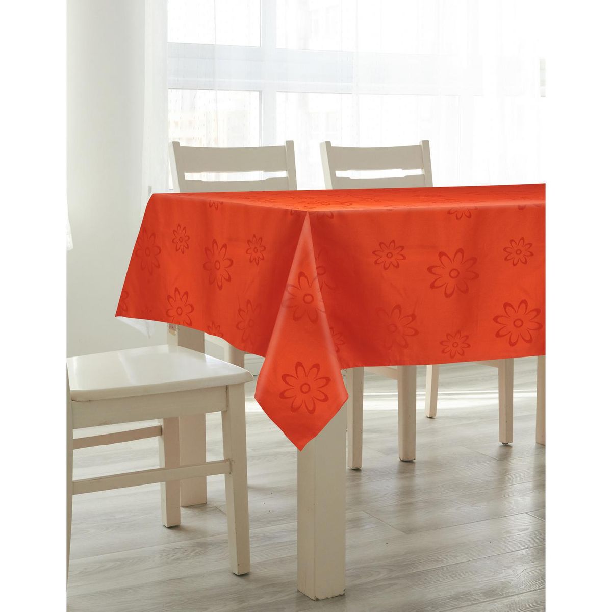 MASHINI - Mantel Agatha 180x180 cm naranjo cuadrado poliéster
