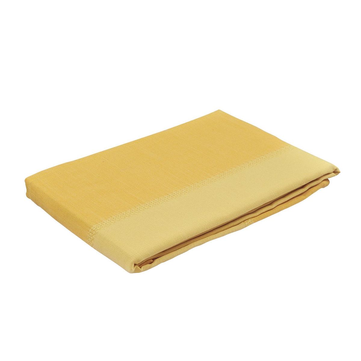 MASHINI - Mantel rústico 180 cm amarillo redondo poliéster