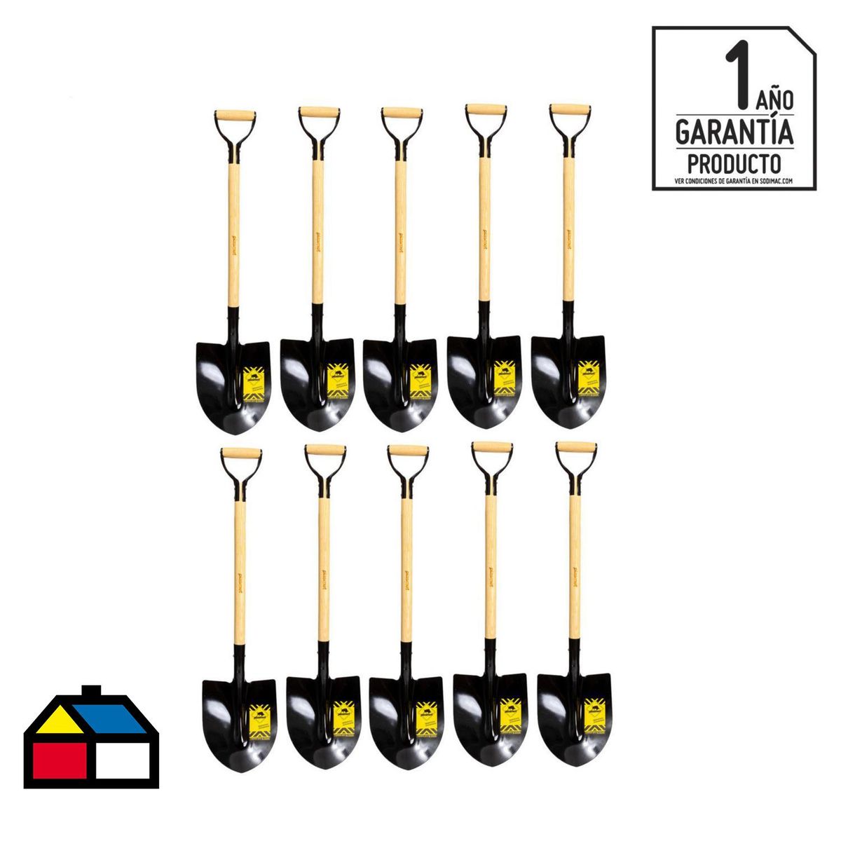 Plasmet - Kit 10 palas punta huevo mango madera