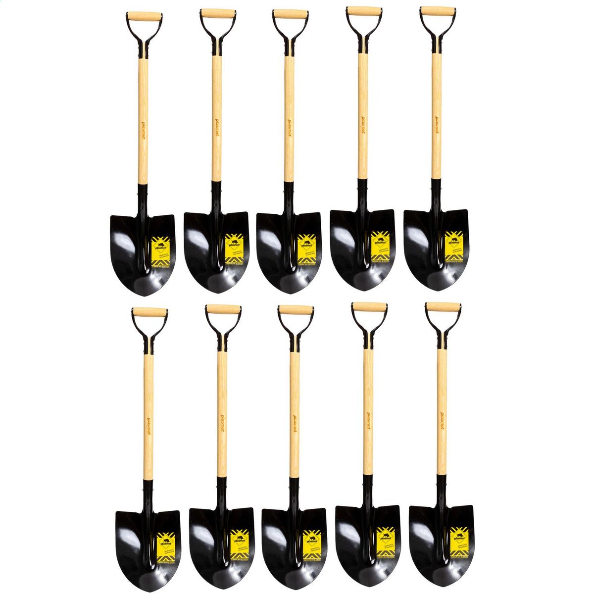 Plasmet - Kit 10 palas punta huevo mango madera