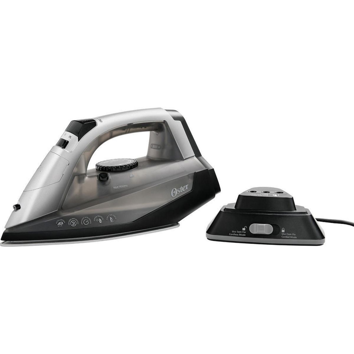 OSTER - Plancha inalámbrica Gris-Negro