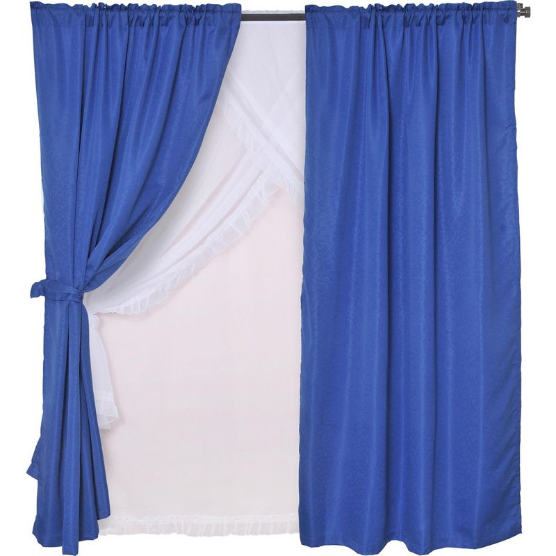 MASHINI - Set de cortinas tela 145x220cm Diana azul