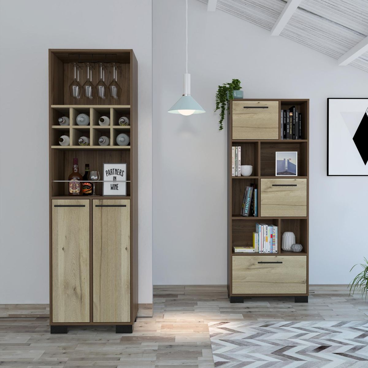 TUHOME - Combo Biblioteca + Bar