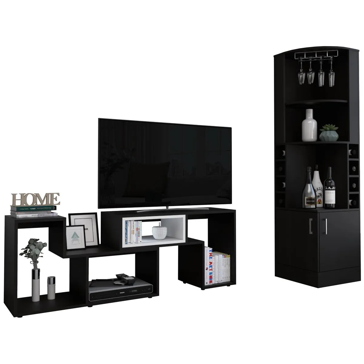 TUHOME - Combo Bar + Rack TV 40 Beijing Wengue