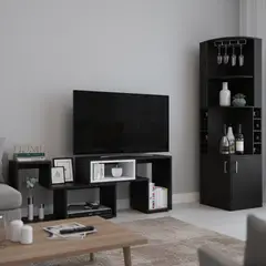 TUHOME - Combo Bar + Rack TV 40 Beijing Wengue