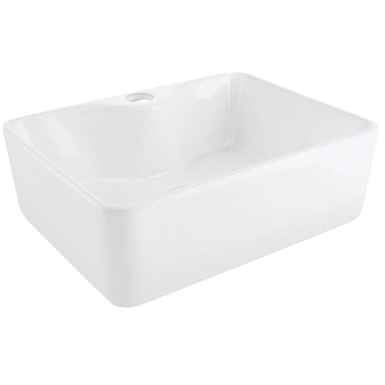 Lavamanos Sobrepuesto Forma Rectangular Loza 40x13x30 cm Blanco