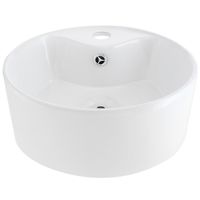 Lavamanos Sobrepuesto Forma Redonda Loza 36x14x36 cm Blanco