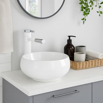 Imagen 2 del producto Lavamanos Sobrepuesto Forma Redonda Loza 31x15x31 cm Blanco