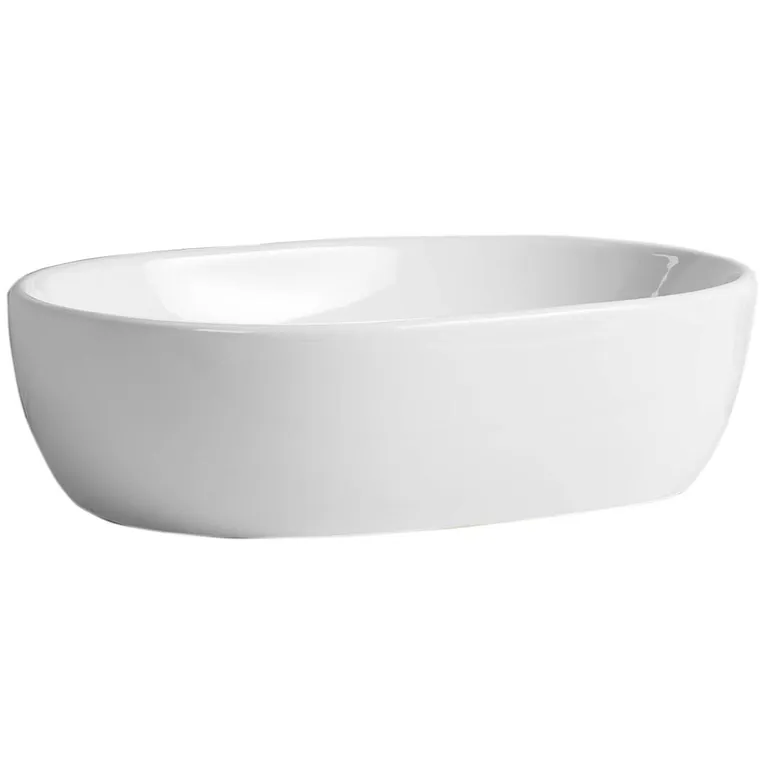 Lavamanos Sobrepuesto Forma Ovalada Loza 47.5x14x34 cm Blanco