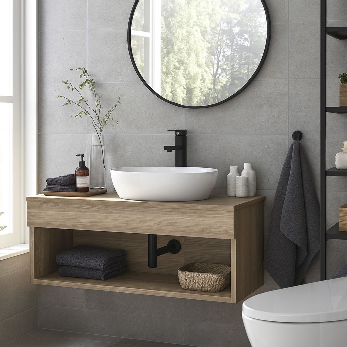 DOMSA - Lavamanos Sobrepuesto Forma Ovalada Loza 47.5x14x34 cm Blanco