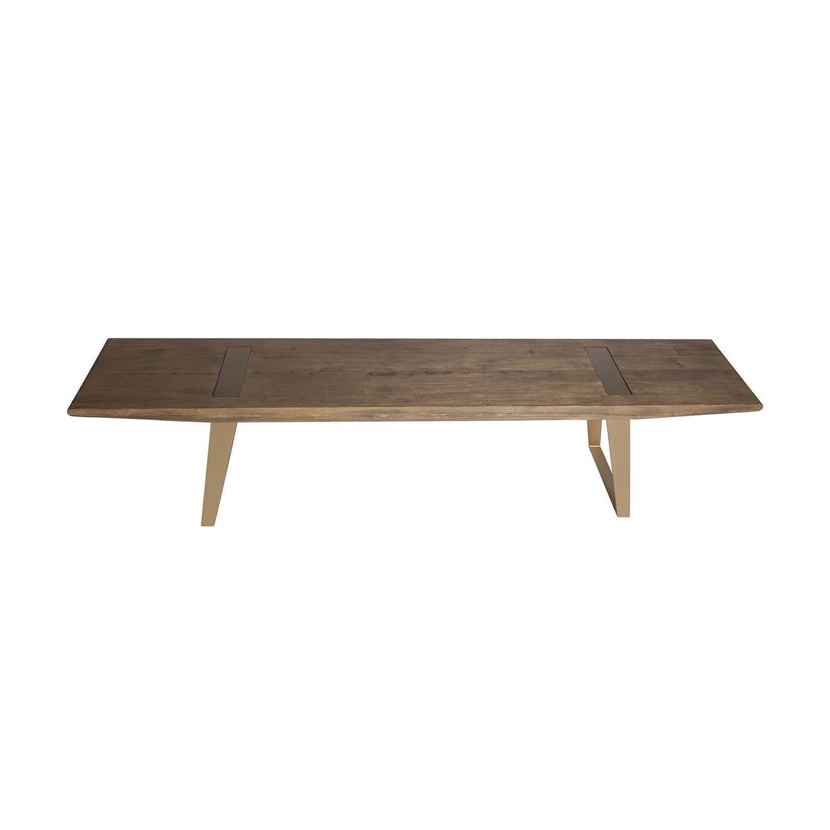 MEYA MUEBLES - Banca de madera y acero 45x170x35 cm