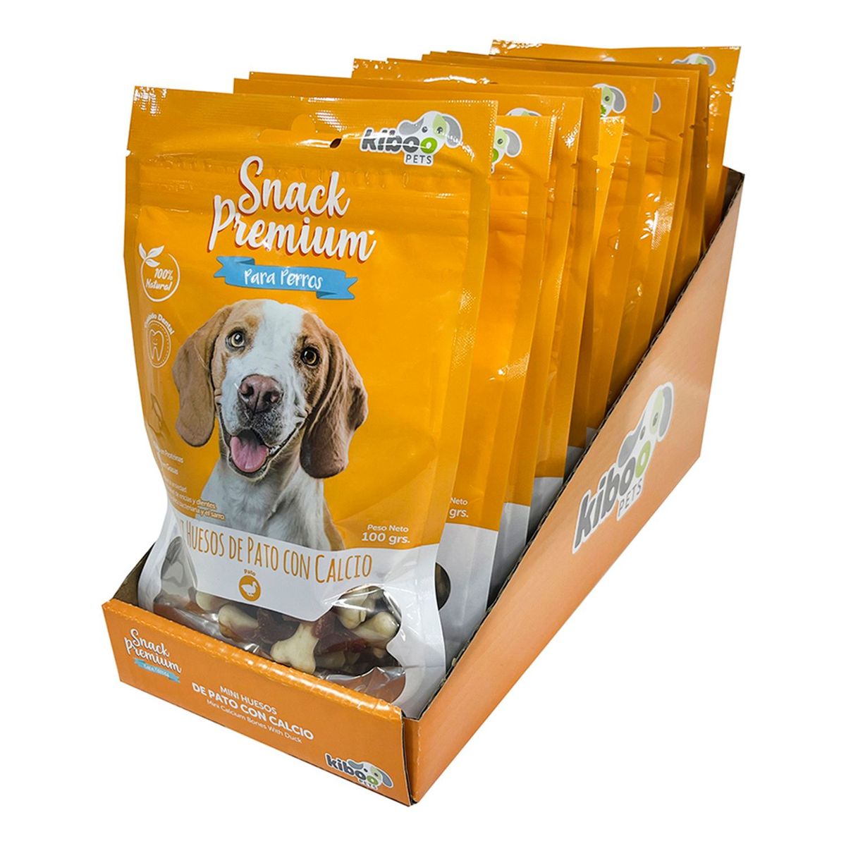 KIBOO PETS - Snack perro huesitos de calcio envueltos en pato