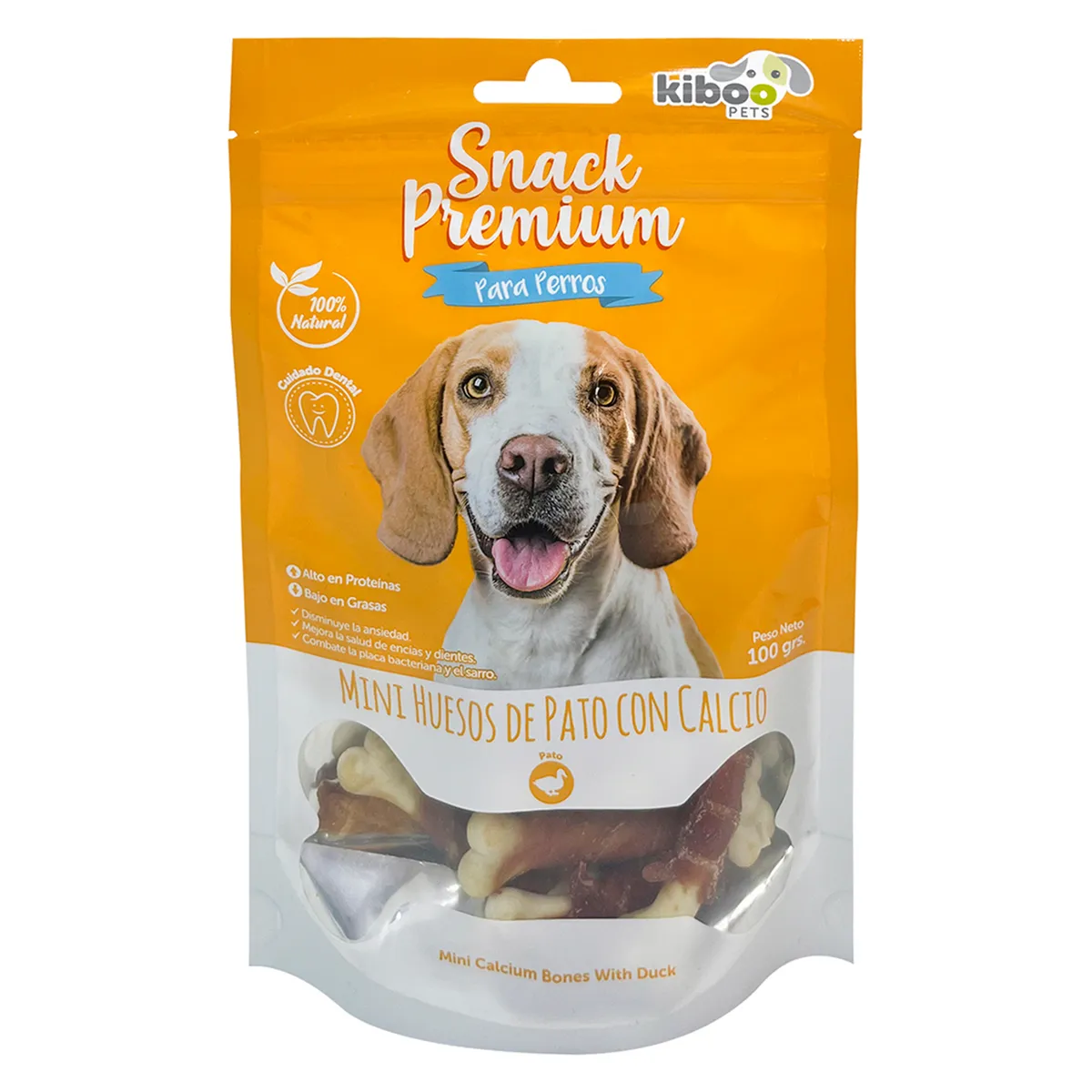 KIBOO PETS - Snack perro huesitos de calcio envueltos en pato