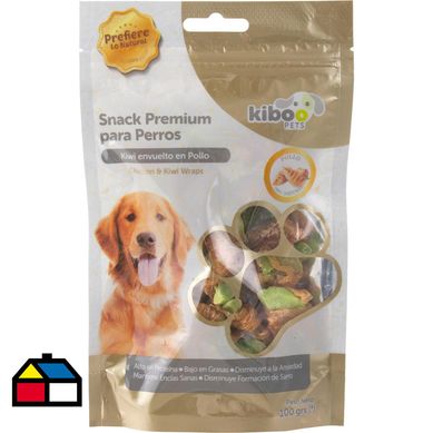 Snack perro kiwi envuelto pollo.