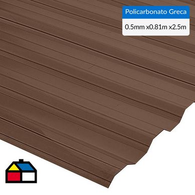 Plancha policarbonato greca bronce 0.5mmx0.81mx2.5m