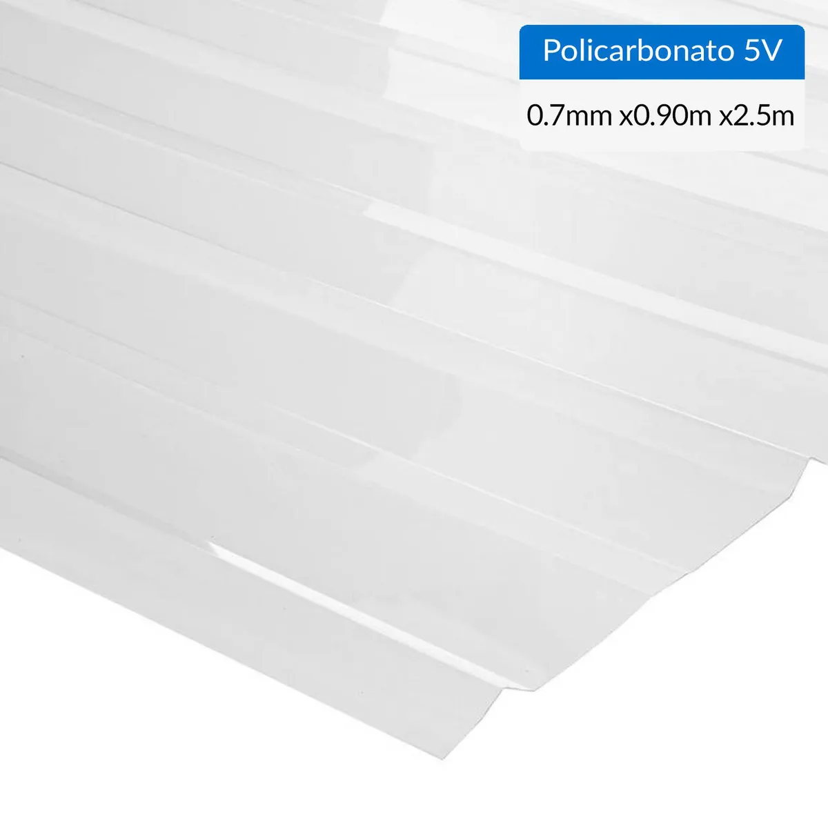 FEMOGLAS - Plancha Premiun Policarbonato 5V 0.7 mm 89x250 cm Transparente