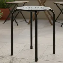 CASA BONITA - Banco Perforado Negro 45x30x30 cm