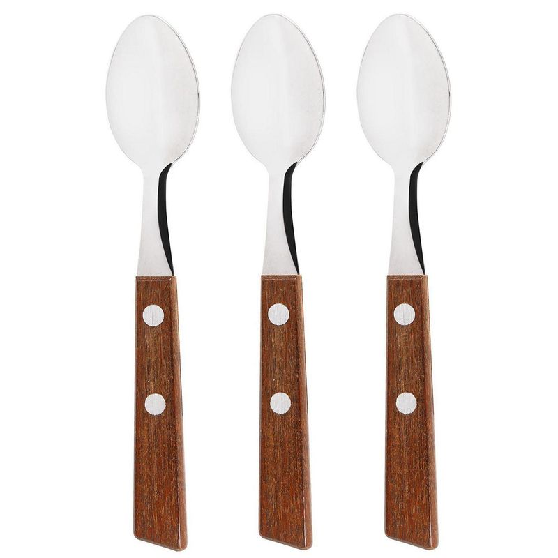 TRAMONTINA - Set de 3 cucharas para té con mango madera