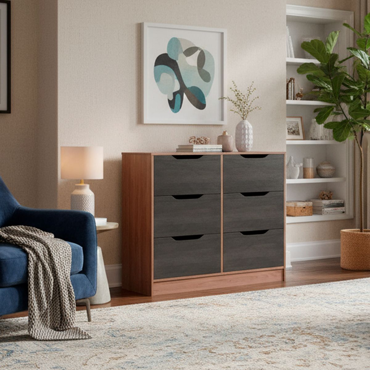 CIC - Cómoda 6 Cajón(es) ESPRESSO 100x85x45 cm Espresso