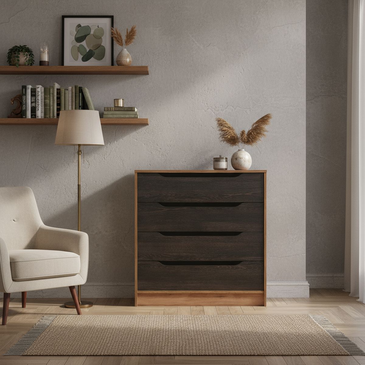 CIC - Cómoda 4 Cajón(es) ESPRESSO 80x85x45 cm Espresso