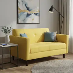 NUEVALINEA - Sofá 2 cuerpos MADRID 120x80x75 cm Amarillo