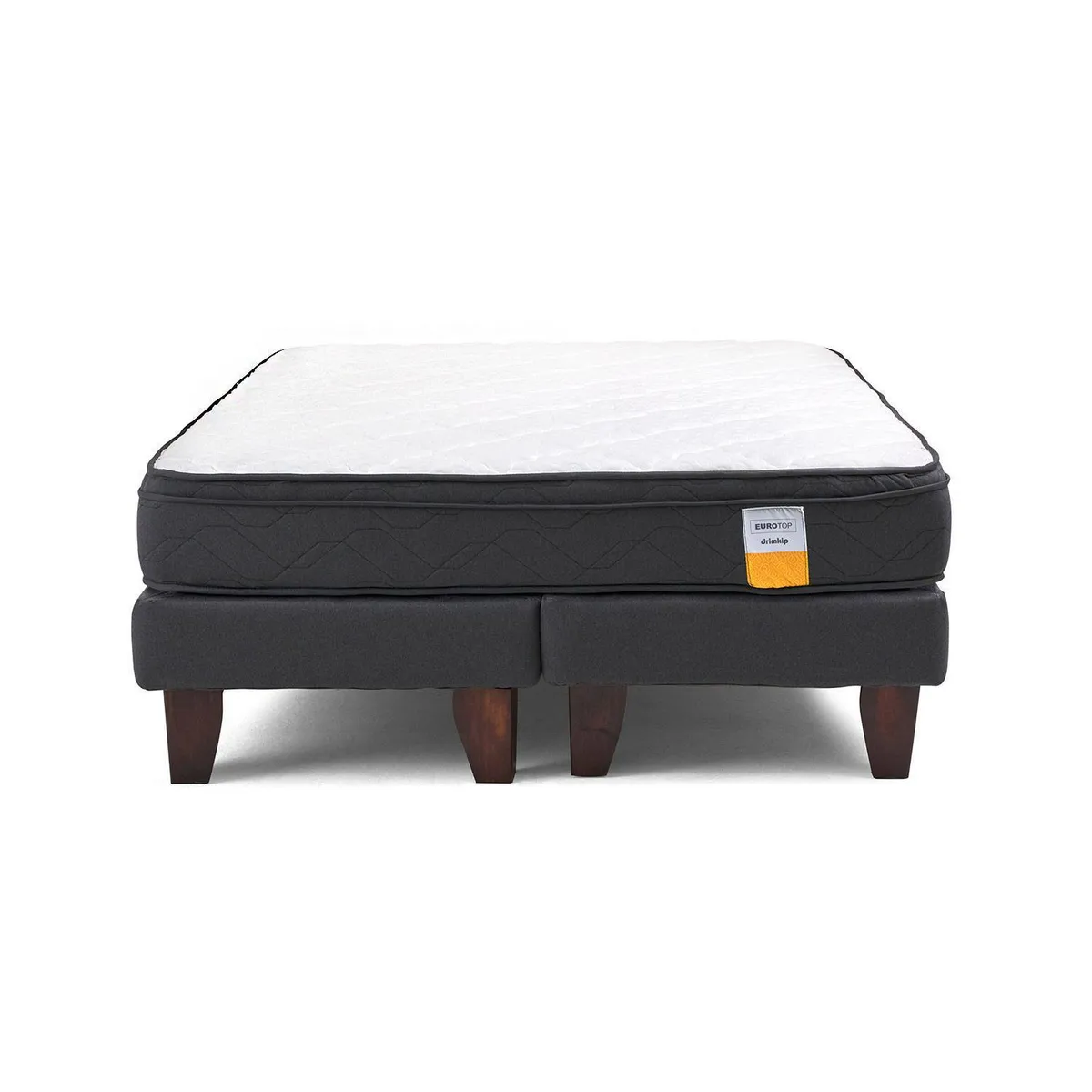 DRIMKIP - Cama King Europea Eurotop Gris
