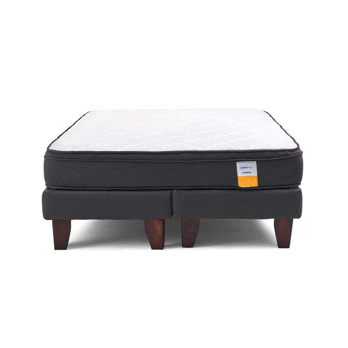 DRIMKIP - Cama Queen Europea Eurotop Gris