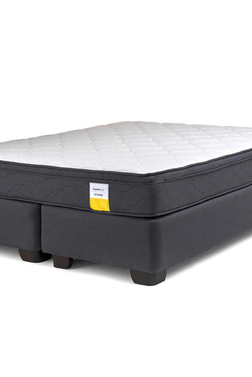 DRIMKIP - Cama Queen Americana Eurotop Gris
