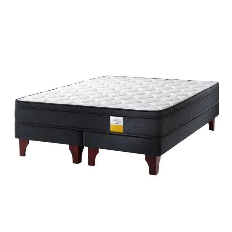 DRIMKIP Cama 2 plazas Europea Eurotop Gris