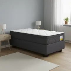 DRIMKIP - Cama 1 plaza Americana Eurotop Gris