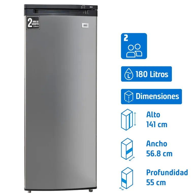 Freezer Vertical 180 Litros Inox LFV-200I