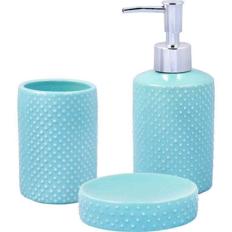 MASHINI - Set de baño cerámica turquesa 3 piezas