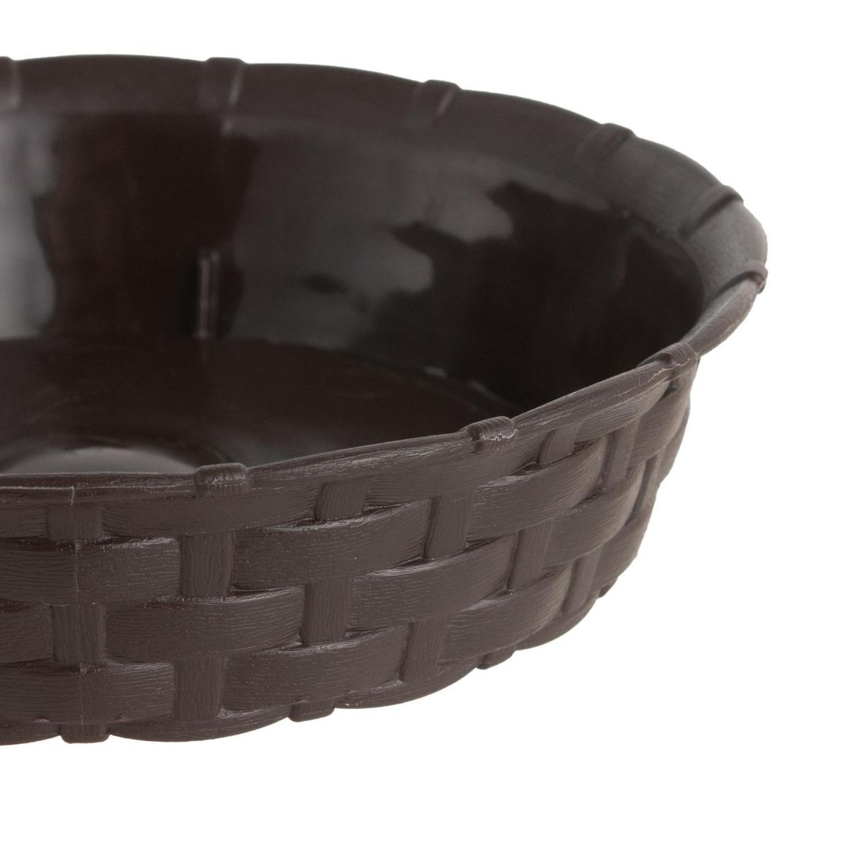 REYPLAST - Plato para macetero redondo estilo ratán plastico 18 cm marrón