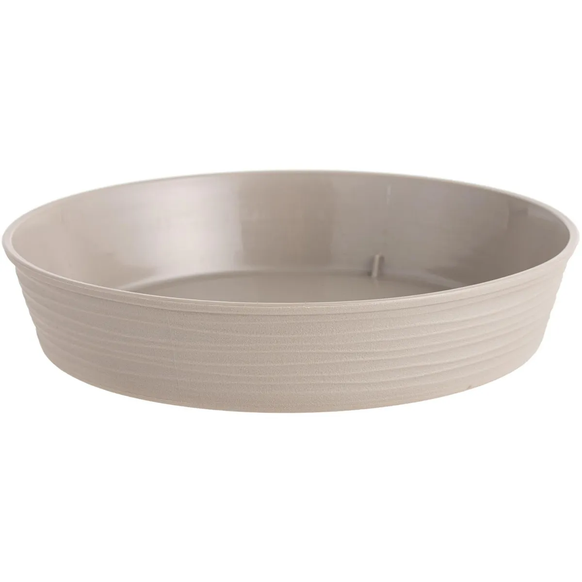 REYPLAST - Plato para macetero redondo estilo piedra plastico 18 cm taupe