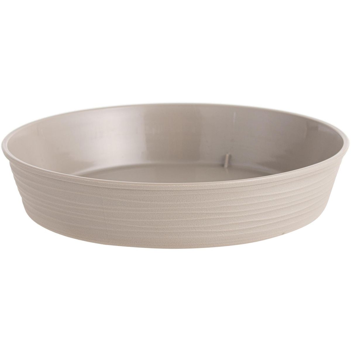 REYPLAST - Plato para macetero redondo estilo piedra plastico 25 cm taupe
