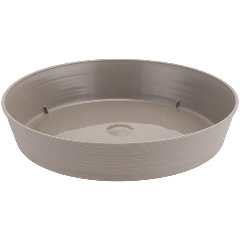 REYPLAST - Plato para macetero redondo estilo piedra plastico 33 cm taupe