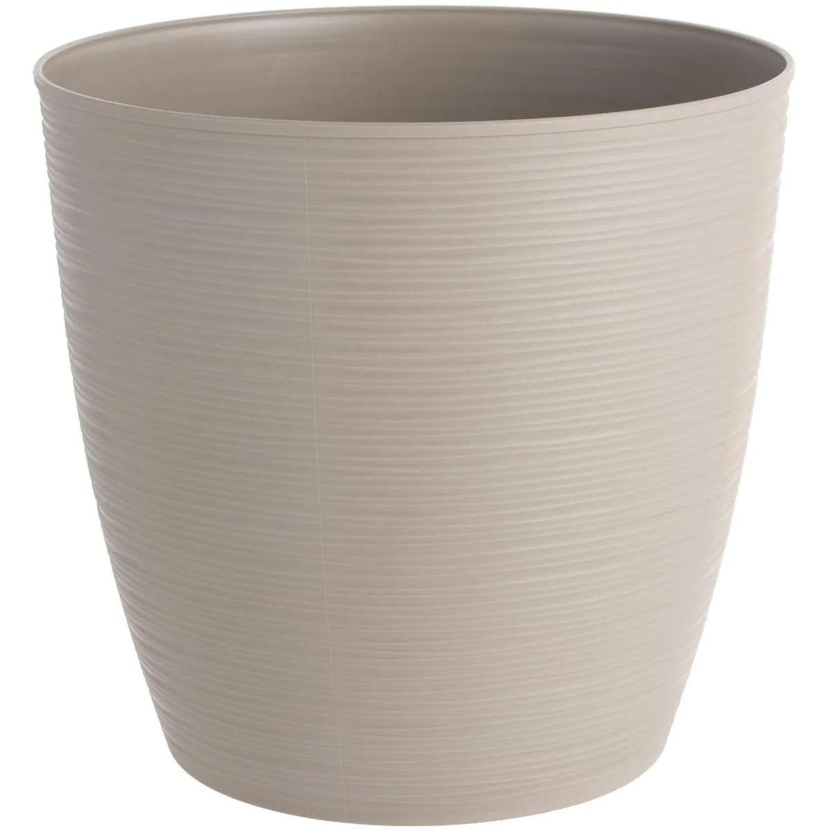Macetero Redondo de Plástico 32x30 cm Taupe, marca REYPLAST - Foto 2
