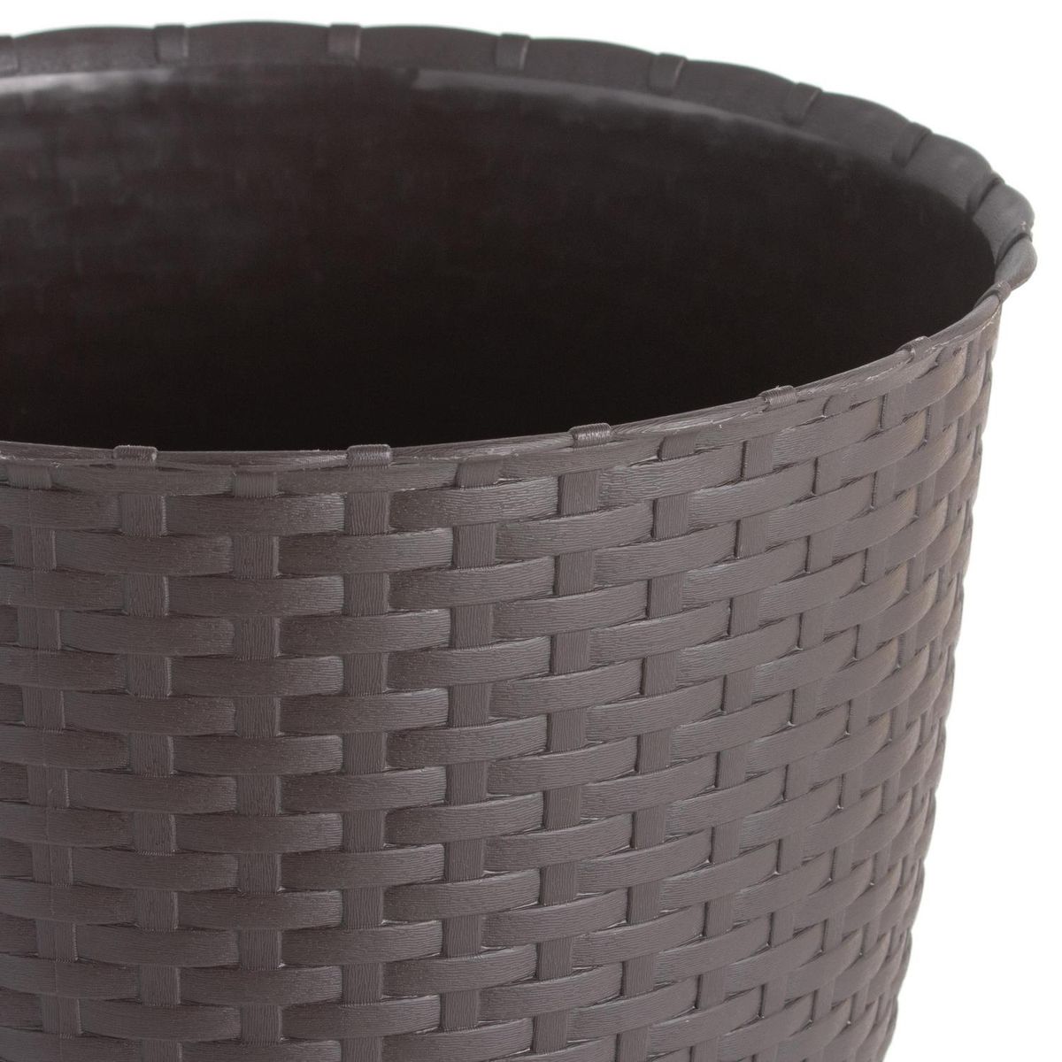 REYPLAST - Macetero Redondo de Plástico 33x30 cm Marrón