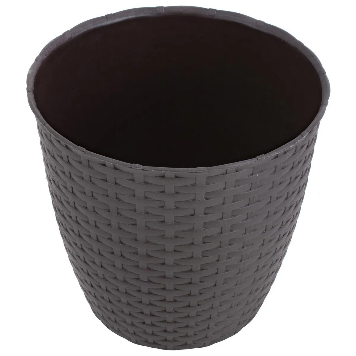 REYPLAST - Macetero Redondo de Plástico 25x24 cm Marrón