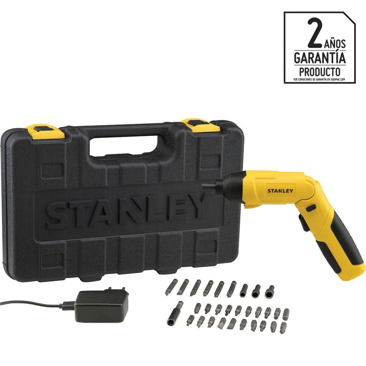 STANLEY - Atornillador inalámbrico 4V + 30 accesorios