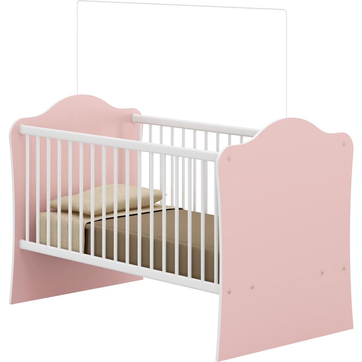 KIDSCOOL - Cuna 134x78.5x91.5 cm rosada