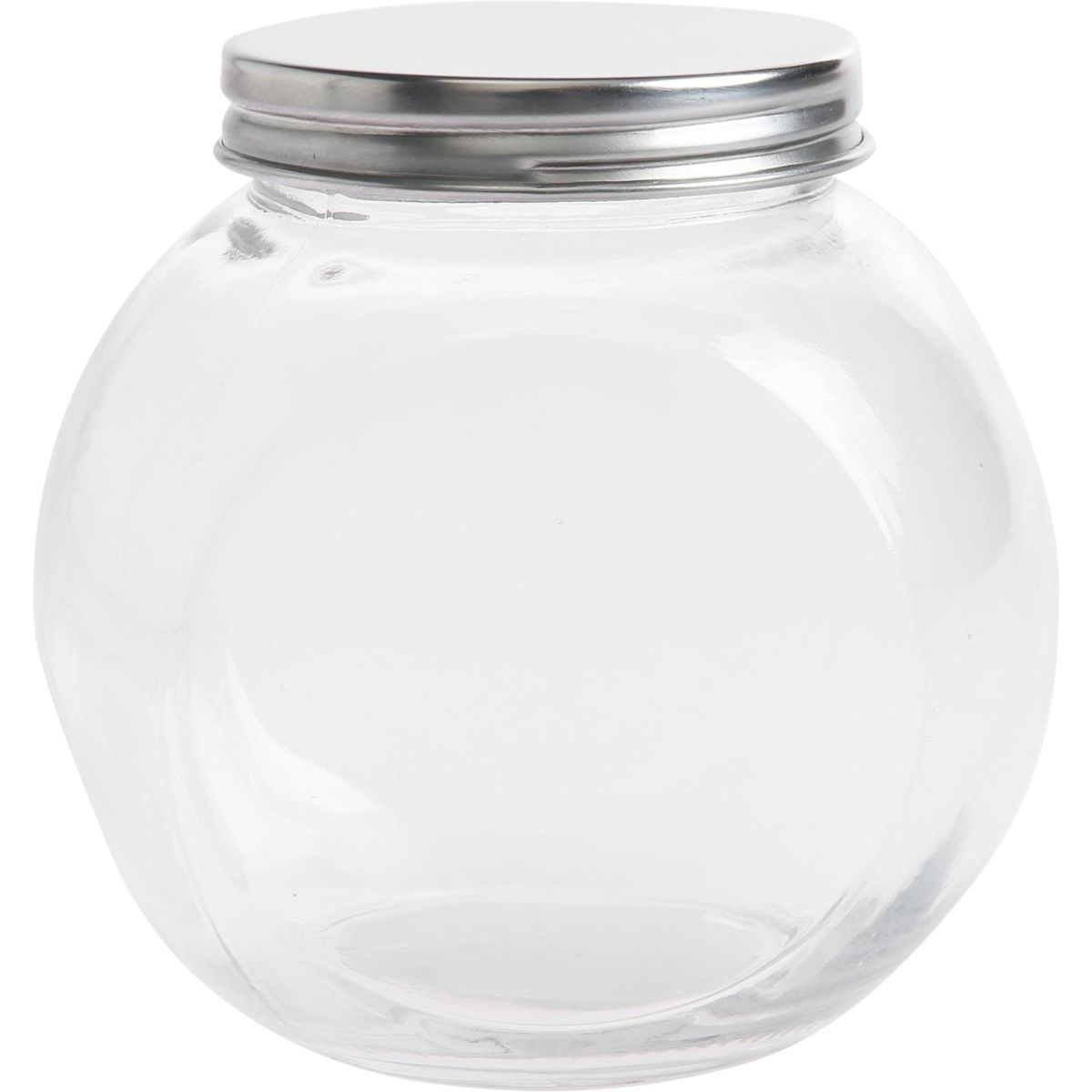 JUST HOME COLLECTION - Frasco Redondo con Tapa Silver Vidrio 200 ml