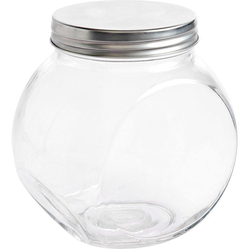 JUST HOME COLLECTION - Frasco Redondo con Tapa Silver Vidrio 1230 ml