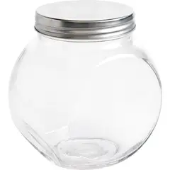 JUST HOME COLLECTION - Frasco vidrio 1,23 lt redondo tapa silver