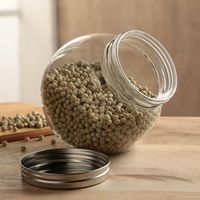 Frasco Redondo con Tapa Silver Vidrio 1230 ml