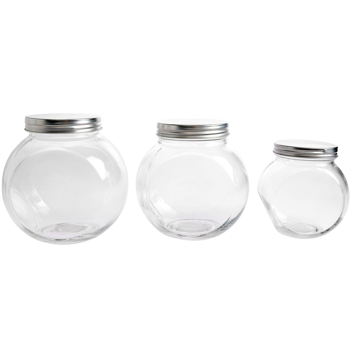 JUST HOME COLLECTION - Frasco Redondo con Tapa Silver Vidrio 1800 ml