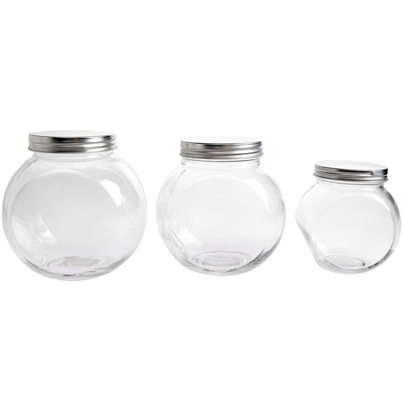 JUST HOME COLLECTION - Frasco vidrio 1,8 lt redondo tapa silver