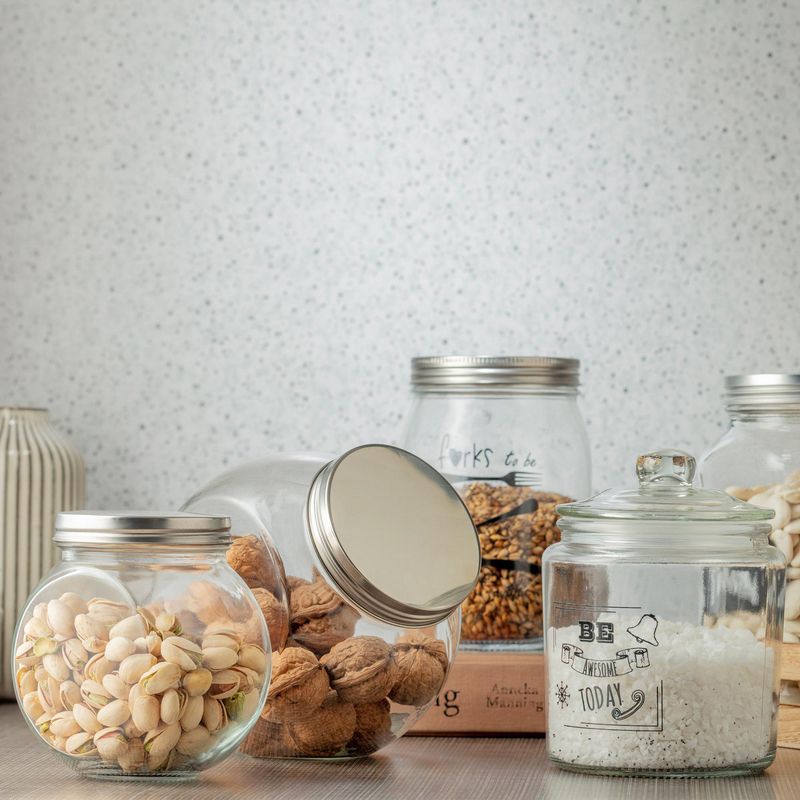 JUST HOME COLLECTION - Frasco vidrio 0,66 lt redondo tapa silver