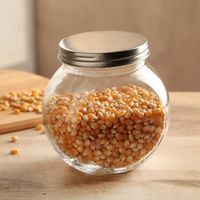 Frasco Redondo con Tapa Silver Vidrio 660 ml